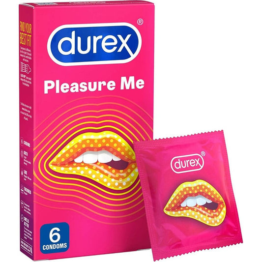 Durex Pleasure Me Condoms Ribbed And Dotted 6 Pack | Ribbed Condom | Durex | Bodyjoys