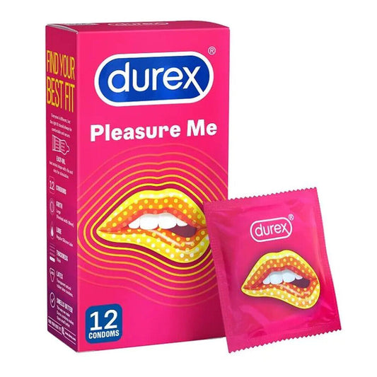 Durex Pleasure Me Condoms Ribbed And Dotted 12 Pack | Ribbed Condom | Durex | Bodyjoys