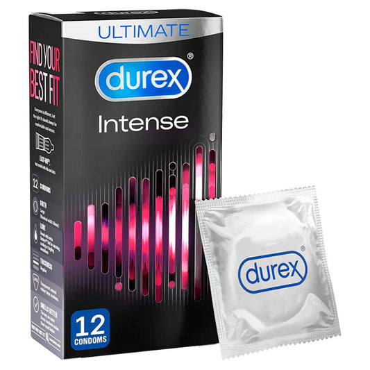 Durex Intense Ultimate Condoms Ribbed And Dotted 12 Pack | Ribbed Condom | Durex | Bodyjoys
