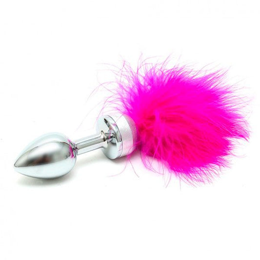 Butt Plug With Pink Feathers Small | Tail Butt Plug | Rimba | Bodyjoys