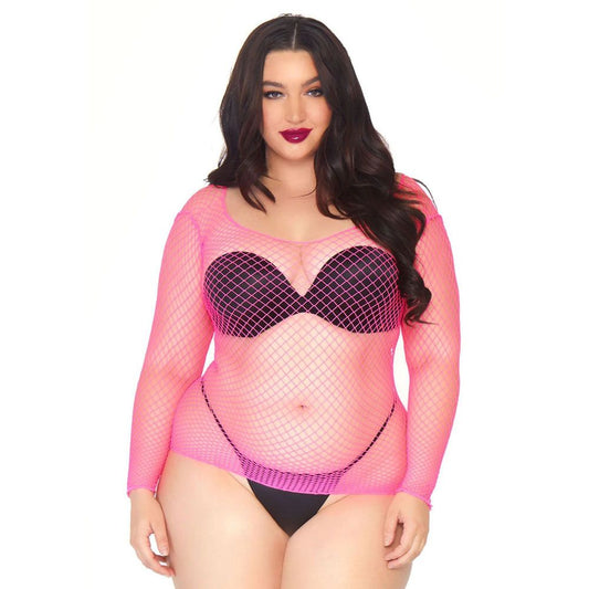 Leg Avenue Net Long Sleeved Shirt Plus Size 14 To 18 | Sexy Dress | Leg Avenue Lingerie | Bodyjoys