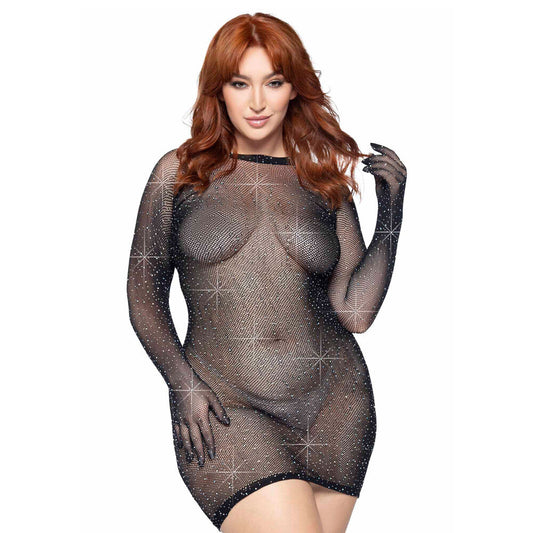 Leg Avenue Rhinestone Gloved Dress Plus Size 14 To 18 | Sexy Dress | Leg Avenue Lingerie | Bodyjoys