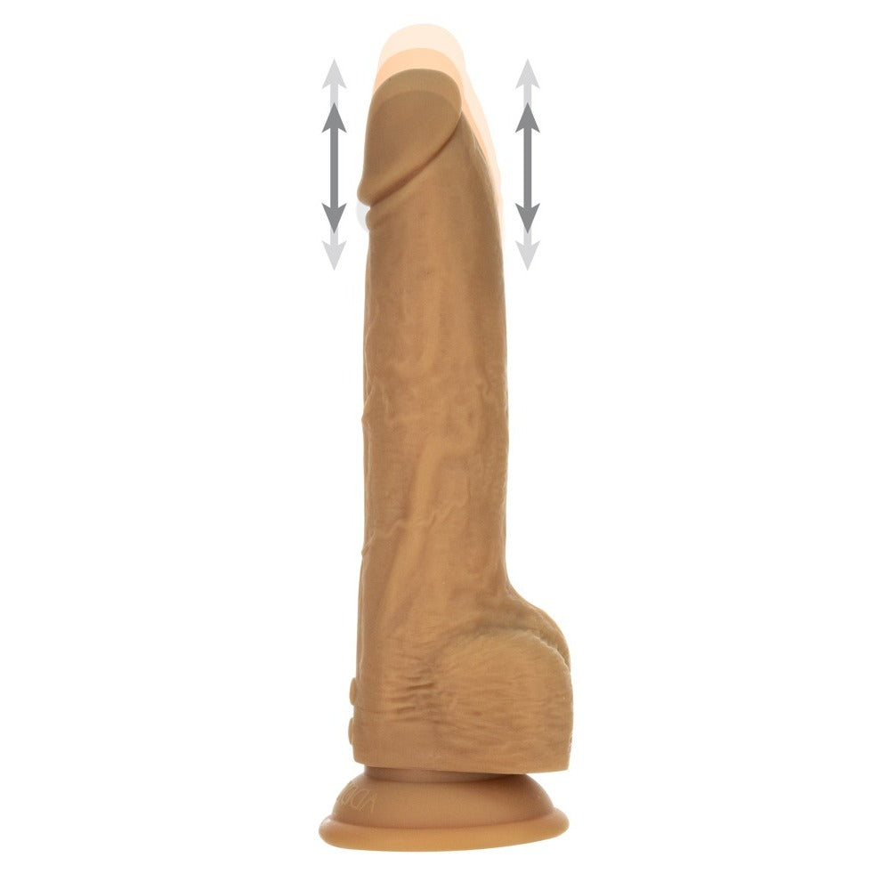 Naked Addiction 9 Inch Thrusting Dildo Caramel | Thrusting Vibrator | BMS | Bodyjoys