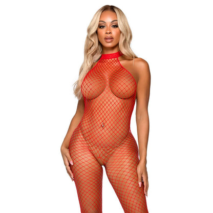 Leg Avenue Racer Neck Bodystocking Red Size 6 To 12 | Bodystockings | Leg Avenue Lingerie | Bodyjoys