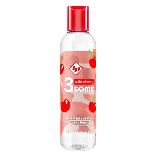ID 3some Cherry Flavoured 3-In-1 Lubricant 118ml | Flavoured Lube | ID Lubricants | Bodyjoys