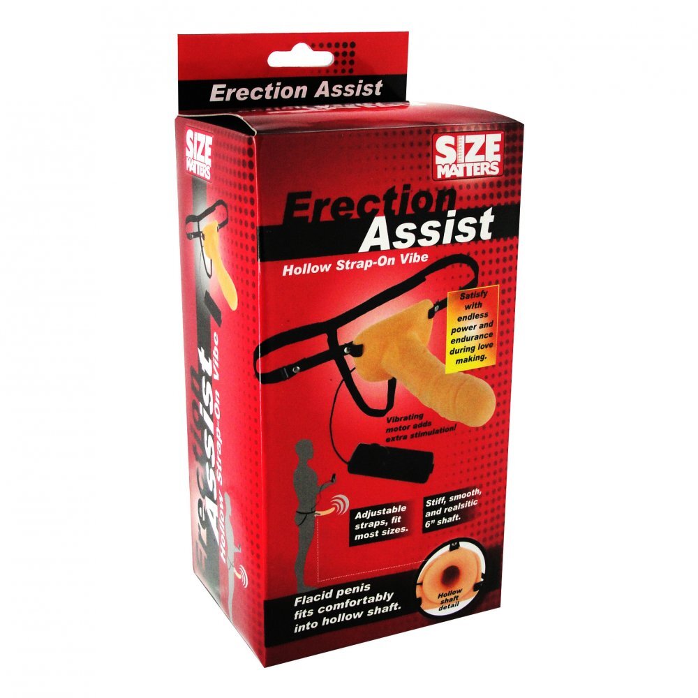 Size Matters Erection Assist Hollow Strap-On Vibrator | Hollow Strap-On | Size Matters | Bodyjoys