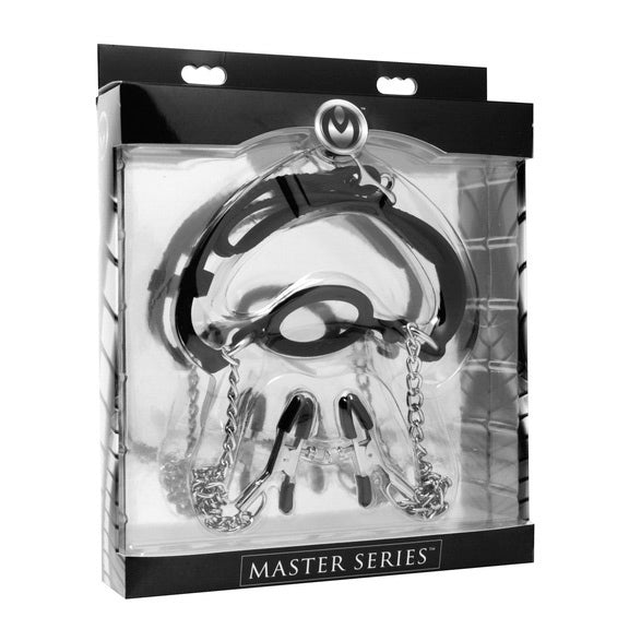 Master Series Mutiny Silicone O-Ring Gag With Nipple Clamps | Bondage Gag | Master Series | Bodyjoys