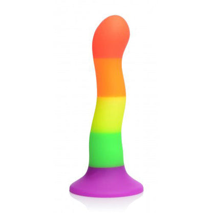 Proud Rainbow Silicone Dildo With Harness | Strap-On Set | XR Brands | Bodyjoys