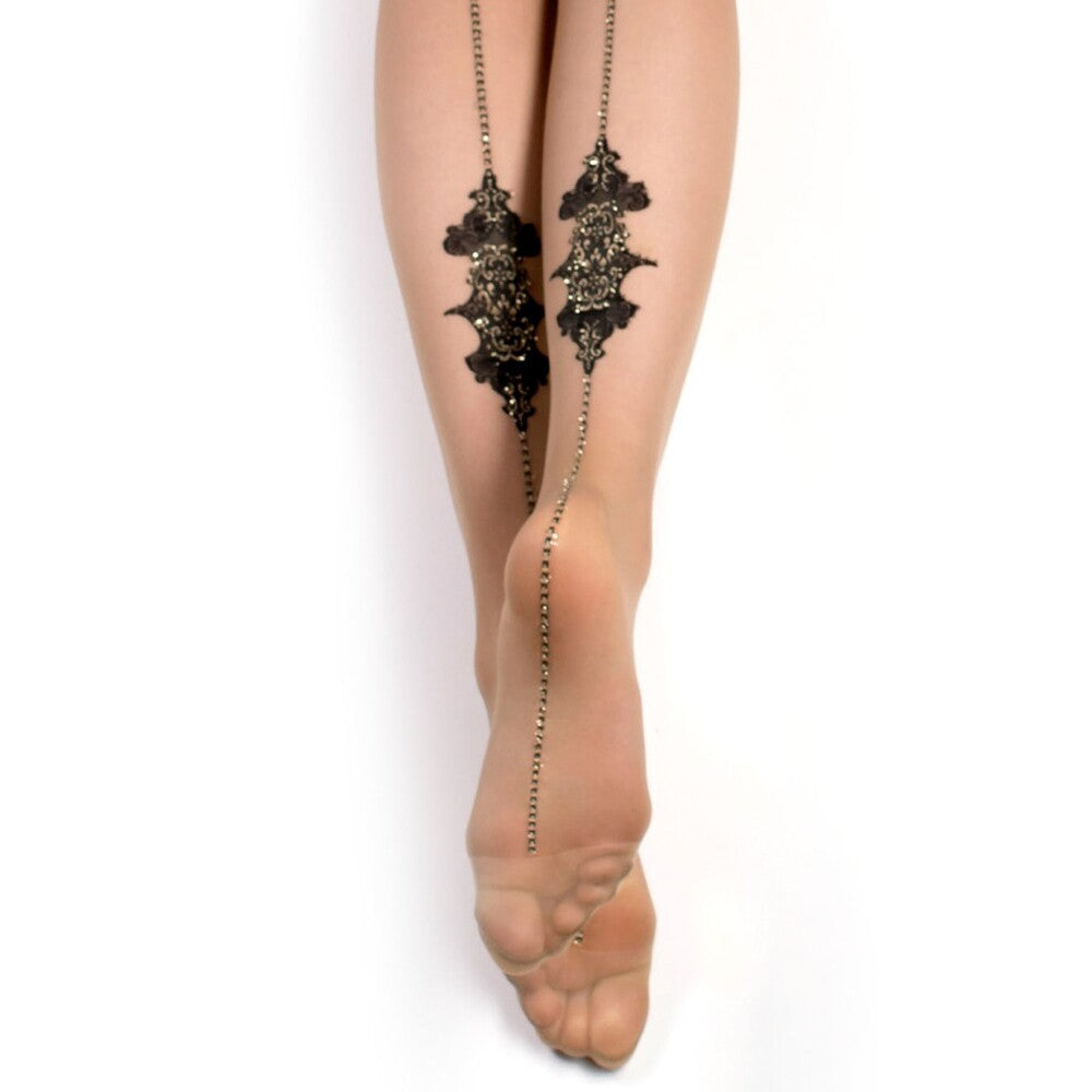 Ballerina’s Secret Fantasy Hold Up Stockings Baroque Black | Sexy Stockings | Ballerinas Secret Hosiery | Bodyjoys