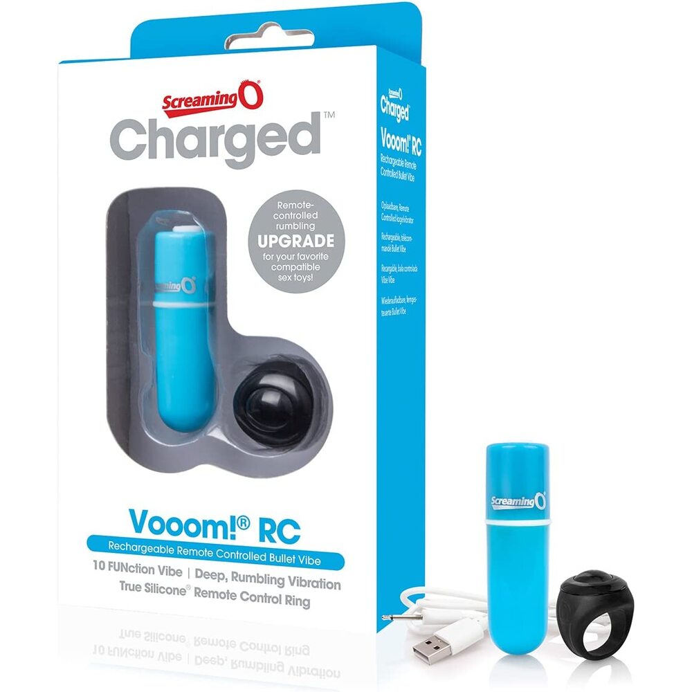 Screaming O Charged Vooom Rechargeable Remote Control Bullet Blue | Bullet Vibrator | Screaming O | Bodyjoys