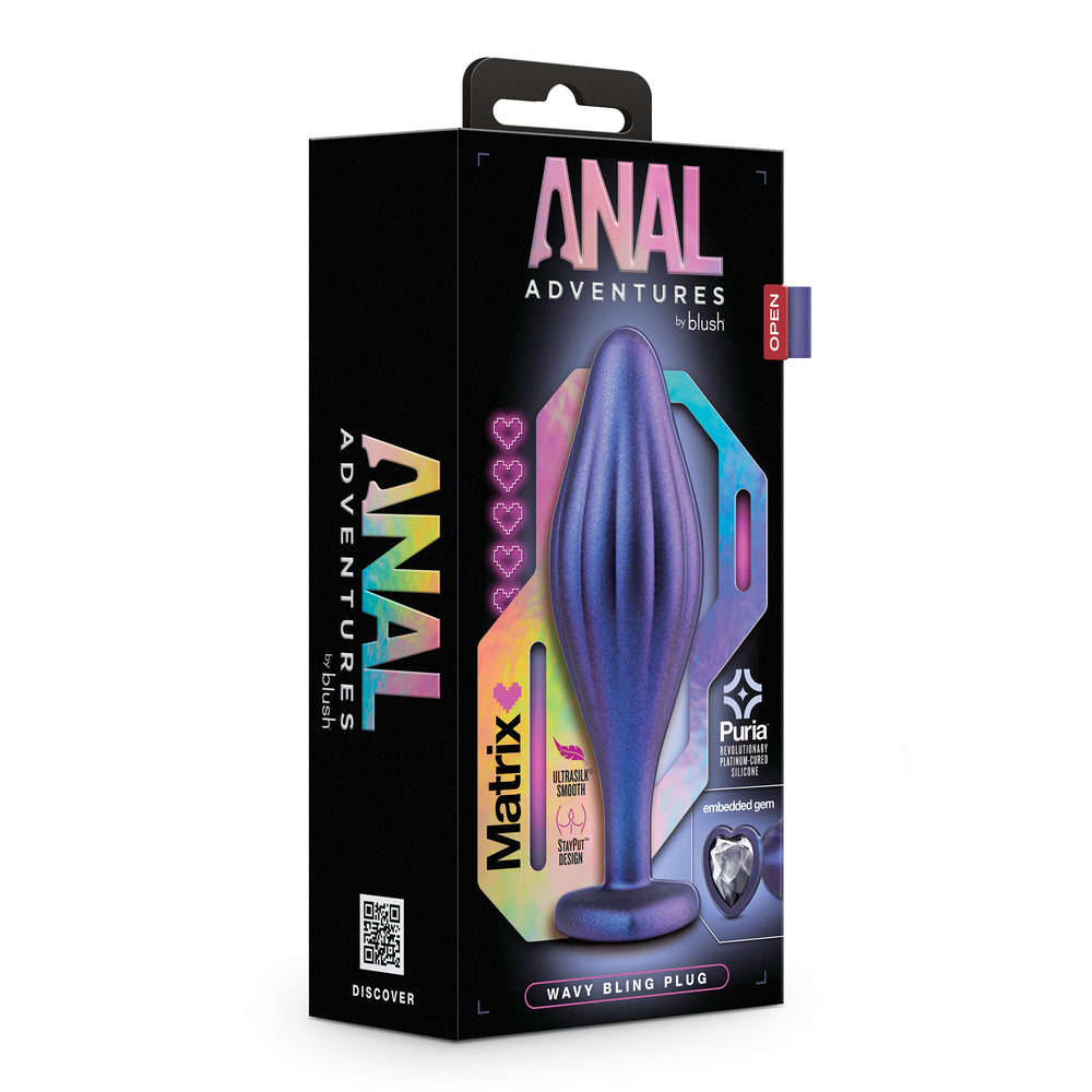 Anal Adventures Matrix Wavy Bling Anal Plug | Jewelled Butt Plug | Blush Novelties | Bodyjoys