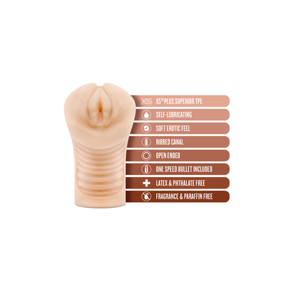 M Elite Annabella Soft And Wet Self-Lubricating Masturbator Beige | Pocket Pussy | Blush Novelties | Bodyjoys