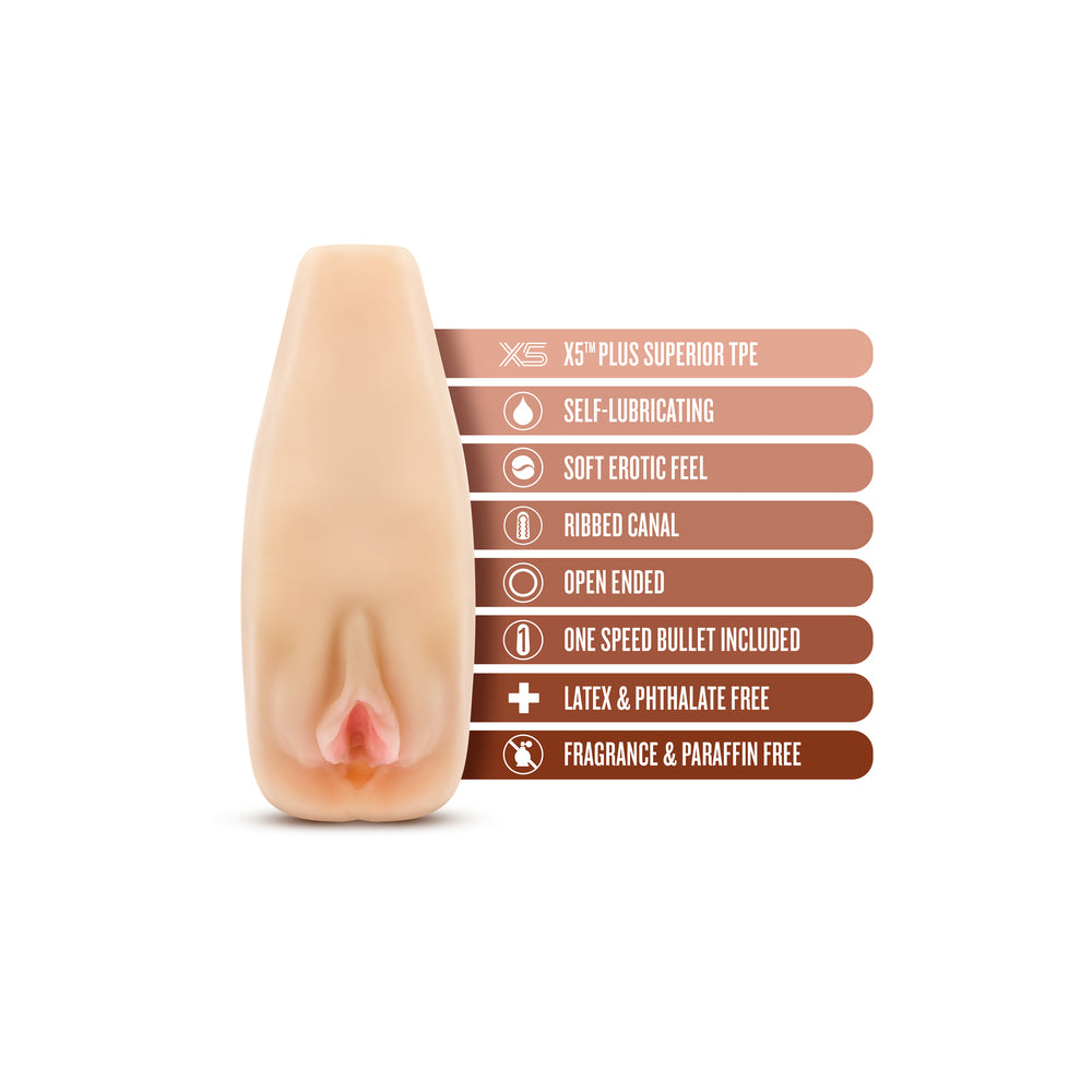 M Elite Natasha Soft And Wet Self-Lubricating Masturbator Beige | Pocket Pussy | Blush Novelties | Bodyjoys