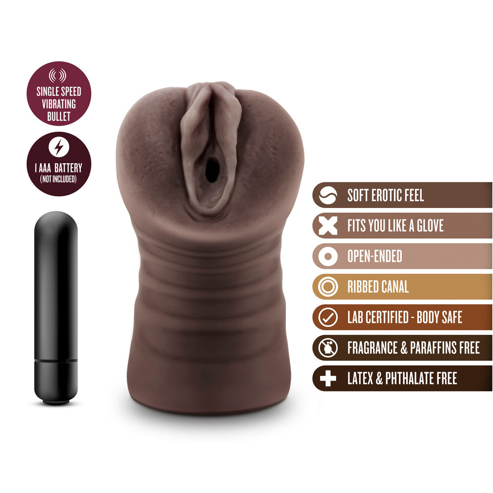 Hot Chocolate Brianna Vibrating Vagina Masturbator | Male Vibrator | Blush Novelties | Bodyjoys