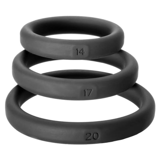 Perfect Fit Xact-Fit Cock Ring Sizes 14, 17, 20 | Cock Ring Set | Perfect Fit | Bodyjoys
