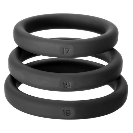 Perfect Fit Xact-Fit Cock Ring Sizes 17, 18, 19 | Cock Ring Set | Perfect Fit | Bodyjoys