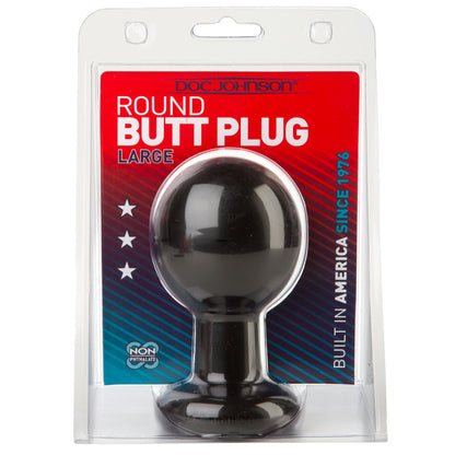 Round Butt Plug Large Black | Large Butt Plug | Doc Johnson | Bodyjoys