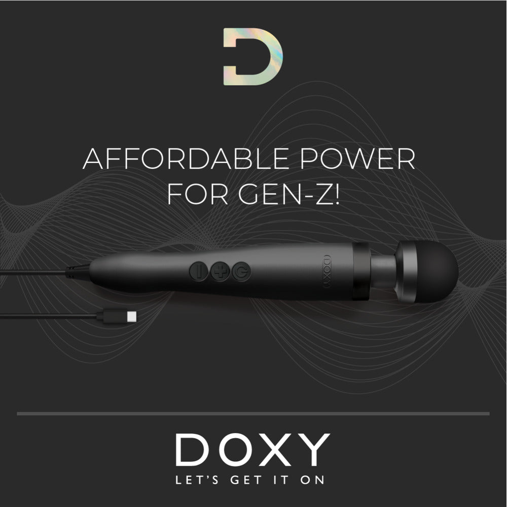 Doxy 3 USB-C Powered Wand Massager Black | Massage Wand Vibrator | Doxy | Bodyjoys