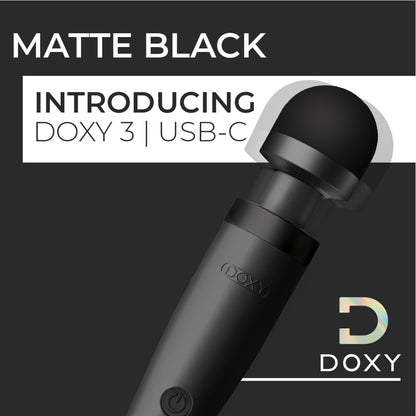 Doxy 3 USB-C Powered Wand Massager Black | Massage Wand Vibrator | Doxy | Bodyjoys