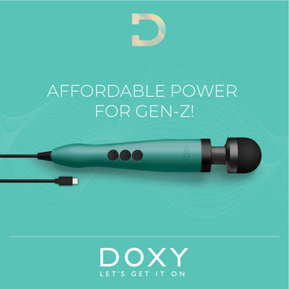 Doxy 3 USB-C Powered Wand Massager Turquoise | Massage Wand Vibrator | Doxy | Bodyjoys
