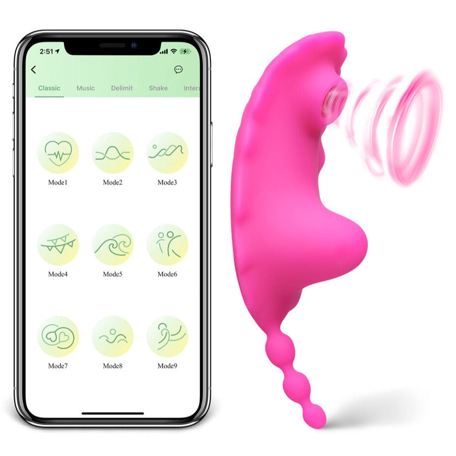 App-Controlled Clit Sucking Vibrator Pink | Clitoral Suction Vibrator | Various brands | Bodyjoys