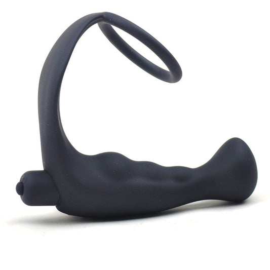 Silicone Anal Plug Vibrator With Cock Ring Black | Anal Cock Ring | Various brands | Bodyjoys