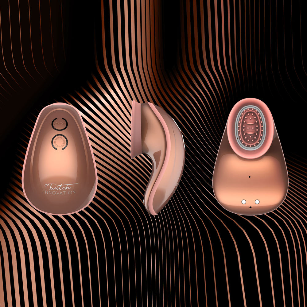 Twitch Hands-Free Suction And Vibration Toy Rose Gold | Bodyjoys Twitch Hands-Free Suction And Vibration Toy Rose Gold | Bodyjoys