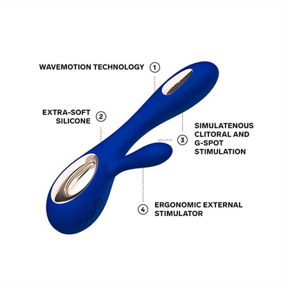 Lelo Soraya Wave Dual Rabbit Vibrator Midnight Blue | Rabbit Vibrator | Lelo | Bodyjoys