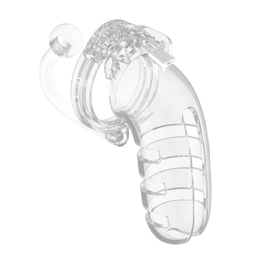 Man Cage 12 Male 5.5 Inch Clear Chastity Cage With Anal Plug | Chastity Cage | Shots Toys | Bodyjoys