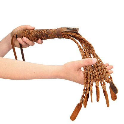 Pain Medieval Braided 15 Inch Italian Leather Whip | Bondage Whip | Shots Toys | Bodyjoys
