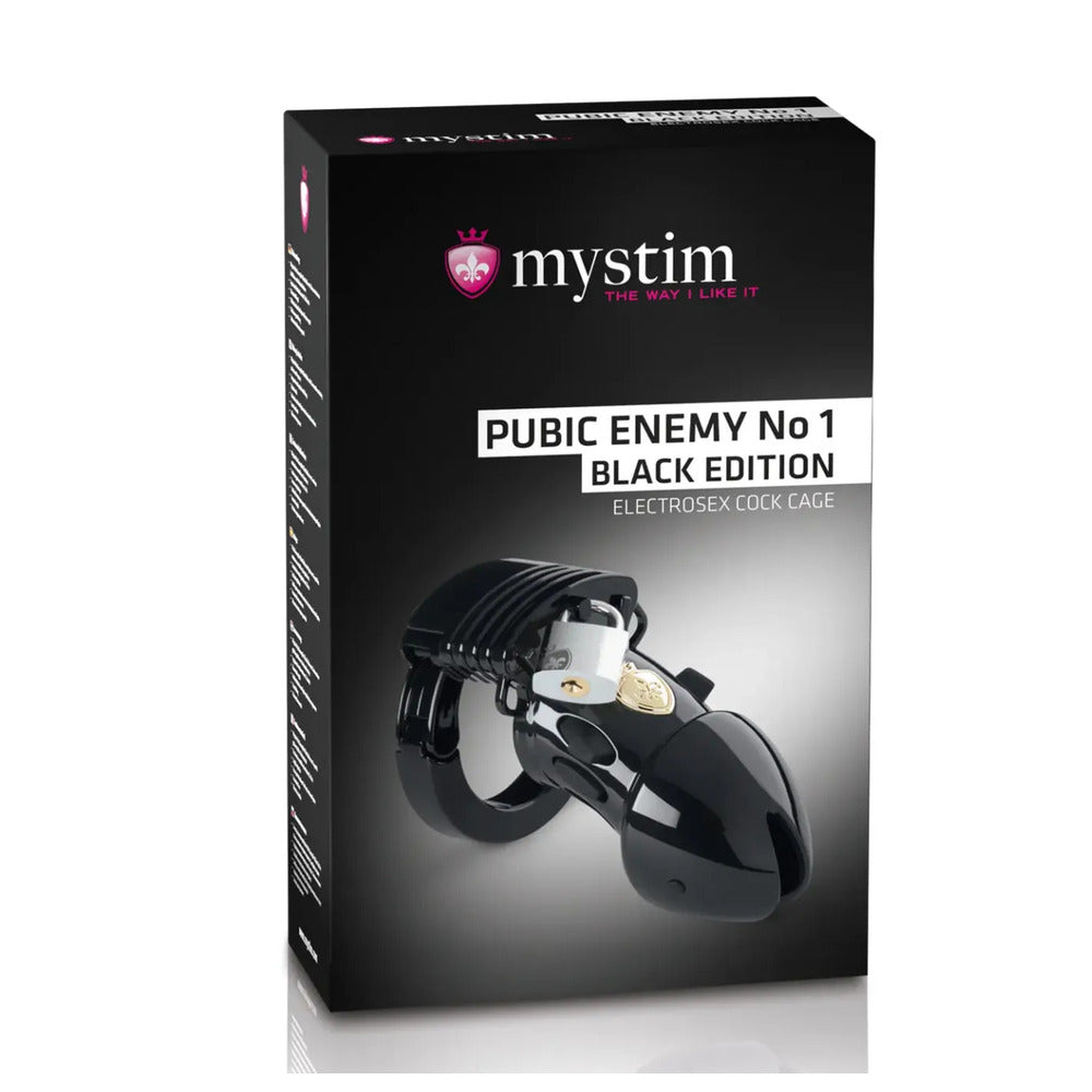 Mystim Pubic Enemy No 1 Black Edition E-Sex Chastity Cock Cage | Electrosex Toy | Mystim | Bodyjoys