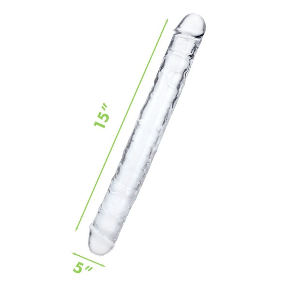 Me You Us Ultra Cock 15 Inch Jelly Double-Ended Dildo Clear | Double-Ended Dildo | Me You Us | Bodyjoys