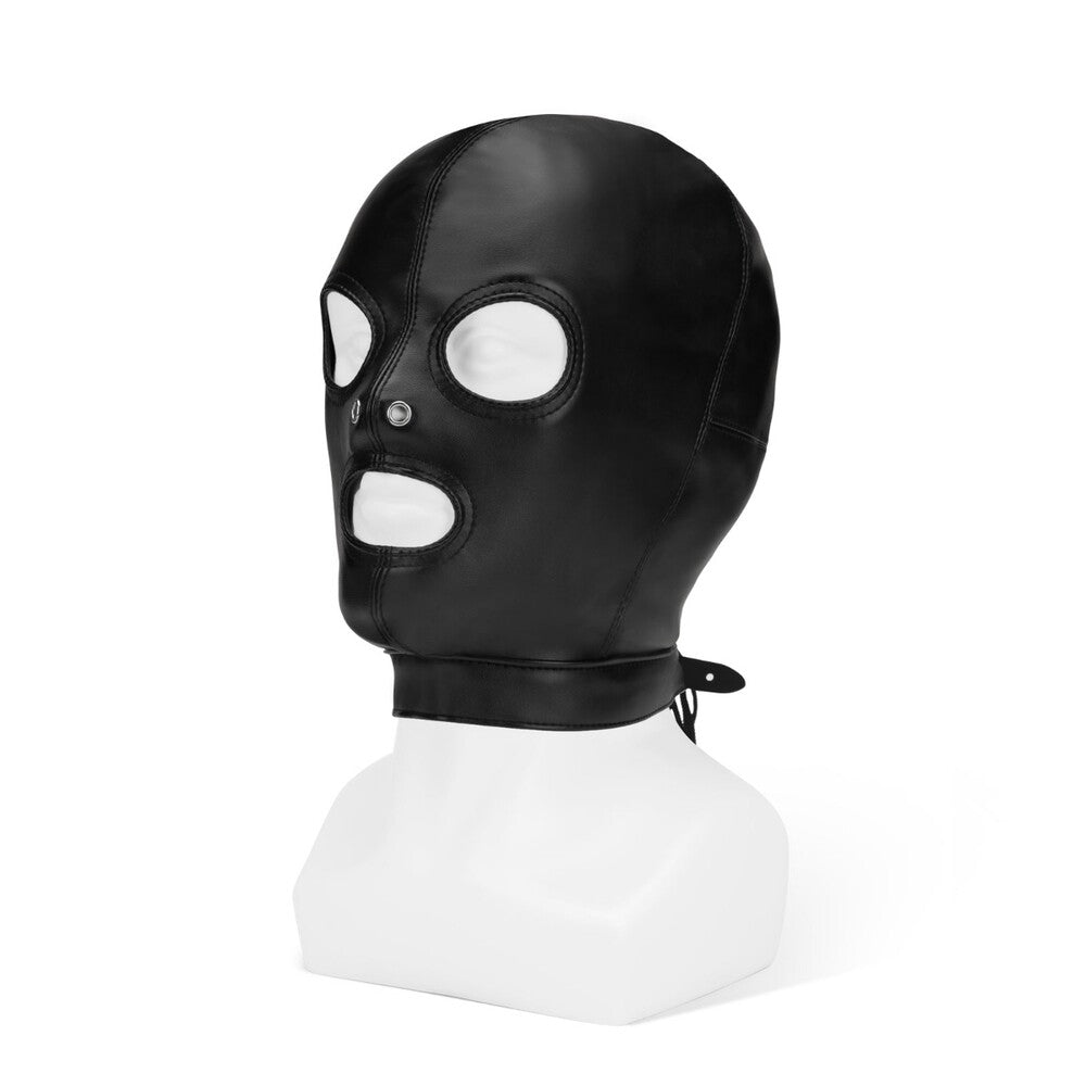 Me You Us PU Bondage Hood With Eyes Nose Mouth Black | Bondage Hoods & Masks | Me You Us | Bodyjoys