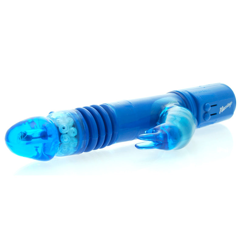 Deep Stroker Rabbit Vibrator Blue | Thrusting Vibrator | Nasstoys | Bodyjoys