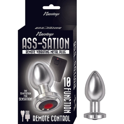 Ass-Sation Remote Vibrating Metal Butt Plug Silver | Vibrating Butt Plug | Nasstoys | Bodyjoys