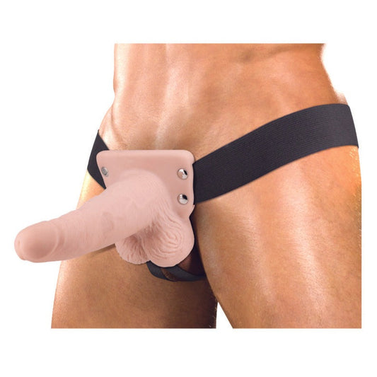 Erection Assistant Hollow Vibrating Strap-On 6 Inch Flesh Pink | Hollow Strap-On | Nasstoys | Bodyjoys