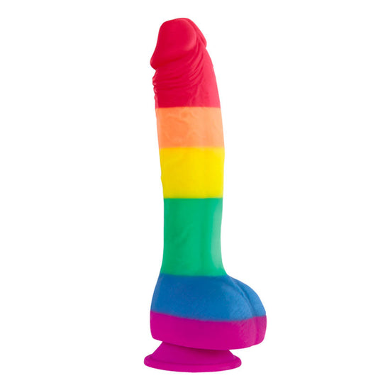 Colours Pride Edition 8 Inch Realistic Silicone Dildo With Balls | Large Dildo | NS Novelties | Bodyjoys
