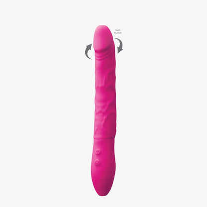 Inya Rechargeable 8 Inch Petite Twister Vibe Pink | Dildo Vibrator | NS Novelties | Bodyjoys
