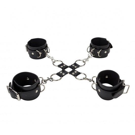 Ouch Leather Hand And Leg Cuffs | Wrist & Ankle Restraint | Shots Toys | Bodyjoys