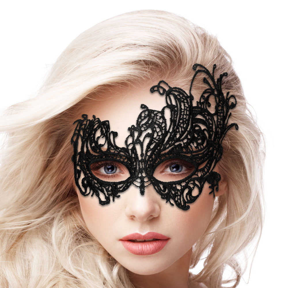 Ouch Royal Black Lace Mask | Bondage Hoods & Masks | Shots Toys | Bodyjoys