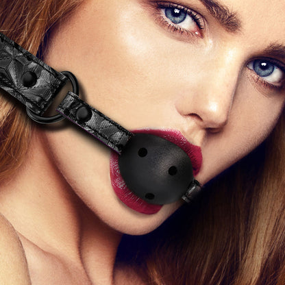 Ouch Breathable Luxury Black Ball Gag | Bondage Gag | Shots Toys | Bodyjoys