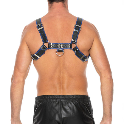 Ouch Chest Bulldog Harness Blue S To M | Male Fetish Wear | Shots Toys | Bodyjoys