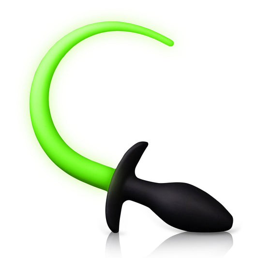 Ouch Glow-In-The-Dark Puppy Silicone Tail Butt Plug | Tail Butt Plug | Shots Toys | Bodyjoys