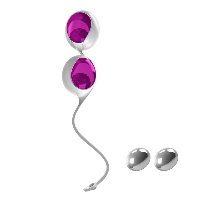 Ovo L1 Silicone Love Balls Waterproof White And Violet | Kegel Exercisers | OVO | Bodyjoys