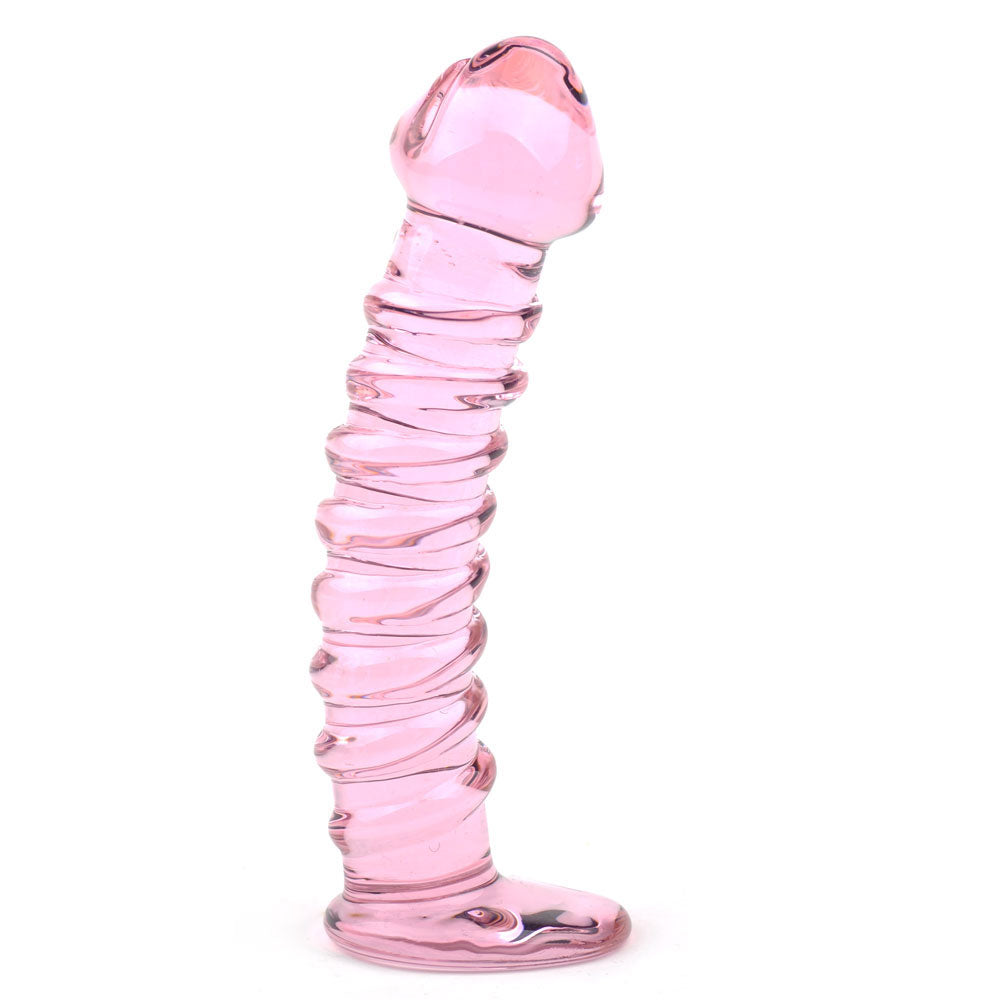 Textured Pink Glass Dildo | Glass Dildo | Various brands | Bodyjoys