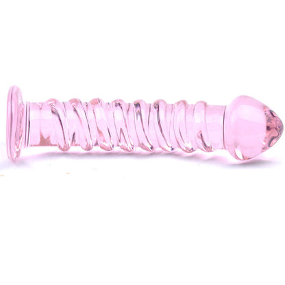 Textured Pink Glass Dildo | Glass Dildo | Various brands | Bodyjoys