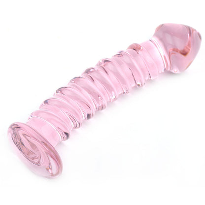 Textured Pink Glass Dildo | Glass Dildo | Various brands | Bodyjoys