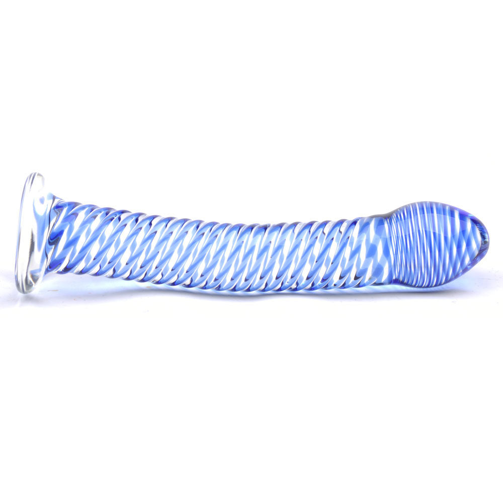 Glass Dildo With Blue Spiral Design | Glass Dildo | Various brands | Bodyjoys