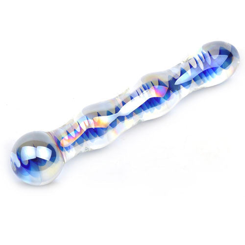 Wavy Glass Dildo Blue | Glass Dildo | Various brands | Bodyjoys