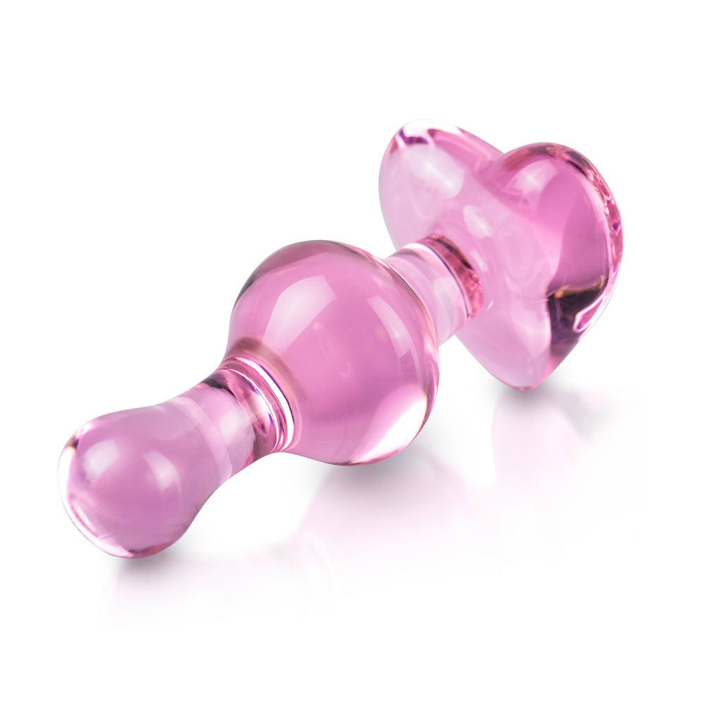 Icicles No. 75 Pink Heart Glass Butt Plug | Glass Butt Plug | Pipedream | Bodyjoys
